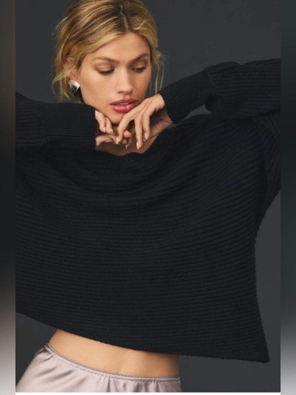 By Anthropologie
Asymmetrical Black Cropped
Pullover Sweater